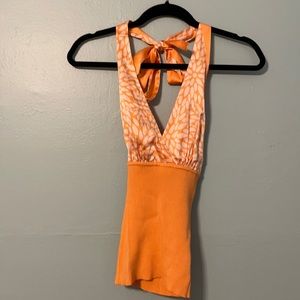 Bebe Silk Halter Top